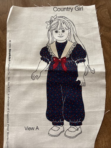 Simplicity Pattern/Country Girl/18” Doll Jumper/Blue/CUT/Ready To Sew