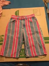 Vintage Lee Stripe Denim Shorts Kids Size 10 90s