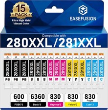 15 Pack 280 XXL 281 XXL Ink Cartridges Compatible for canon printers