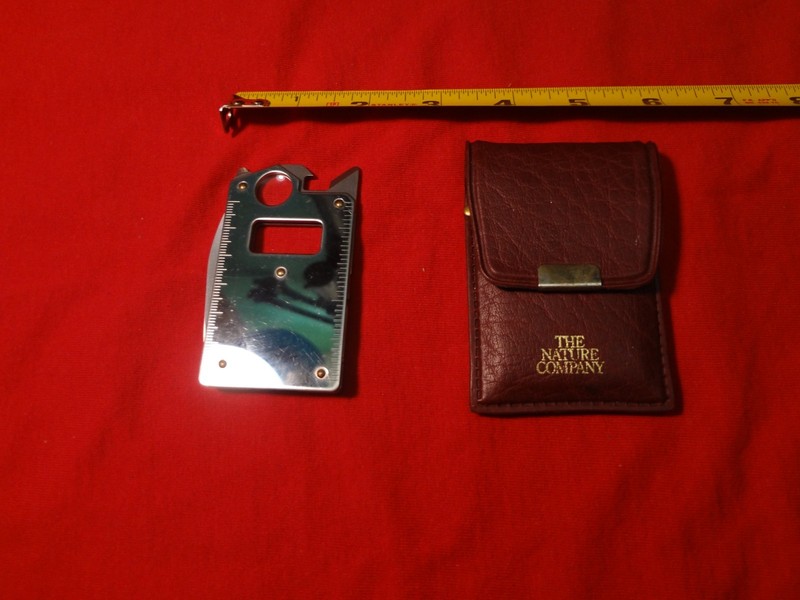 Vintage Konger Japan survival moolti tool card size with pouch