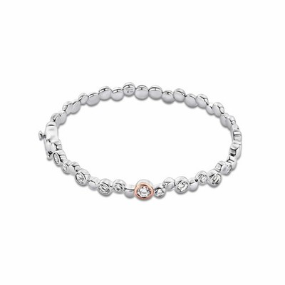 Clogau Welsh Silver & 9ct Rose Gold Celebration Bangle 16m - 16.5cm £100 off