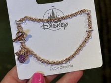 NEW Disney Parks Rose Gold Minnie Mouse Cubic Zirconia Bracelet
