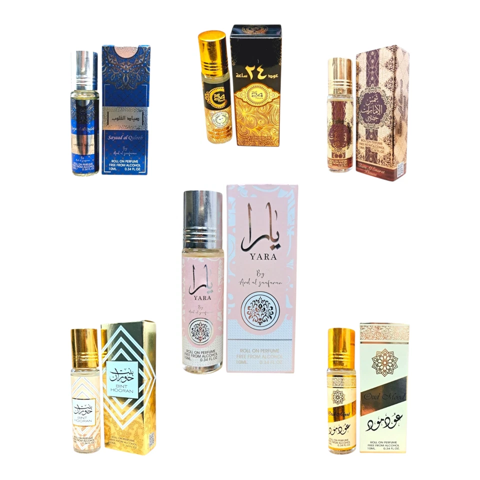 LATTAFA Dubai Perfume Roll on Oil - 6 Luxury Scents - Arabian Fragrance - 10ml