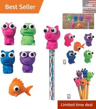 Colorful Animal-Themed Pencil Erasers for Kids   Set of 50 Fun Rubber Toppers