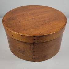 Bentwood Round Wood Shaker Pantry Box 10 1/2" x 5 1/2" Antique JW Binney
