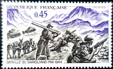 TIMBRE FRANCE 1969 N° 1601 ** WW2 BATAILLE DU GARIGLIANO MAI 1944 (pl)
