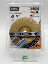 New Ridgid V-Tech 4.5'' Grinding Wheel Multi Grinding Diamond Wheel HD-VBMW45