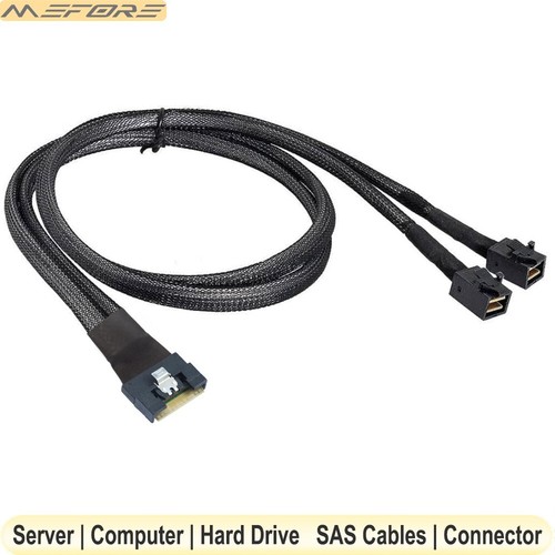 PCI-E Slimline SAS SFF-8654 8i 4.0 to 2X SAS HD SFF-8643 Server Connection Cable - Picture 6 of 6