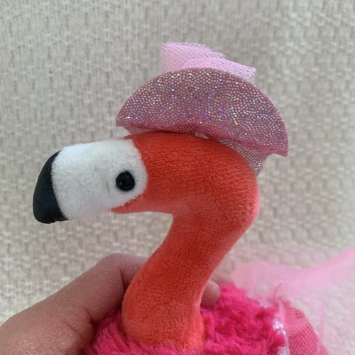 Small Hot Pink Plush Flamingo Glitter Sassy Tropical Bird Tutu Wishpets Felicia - Picture 13 of 13