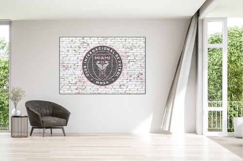 Inter Miami CF auf Ziegelmauer Schild MLS Major League Fußball Logo POSTER/LEINWAND - Bild 4 von 7