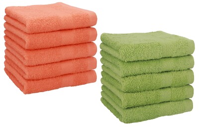 Betz 10 Seiftücher Seiflappen Seiftuch PREMIUM 30x30cm blutorange / avocadogrün