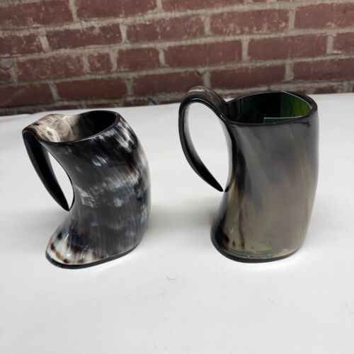Pair of Thor Horn Viking Drinking Mugs for beer wine mead ale