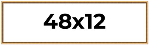 48x12 Frame Beaded Gold Solid Wood Picture Frame | 0.75 Inches Moulding Width |