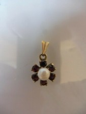 Belle, Vecchie Catene - Pendenti, 835 Argento Con Perla E 6 Granati