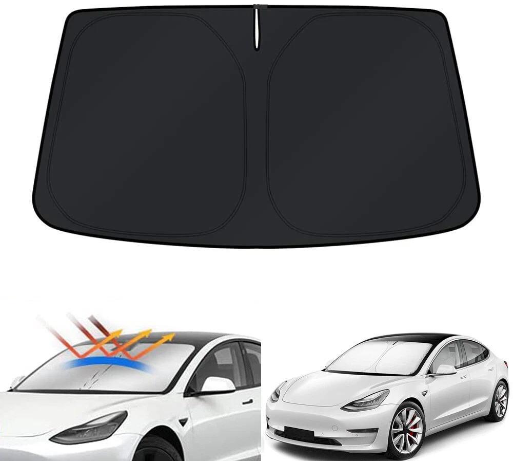 Tesla windshield sun shade outlet