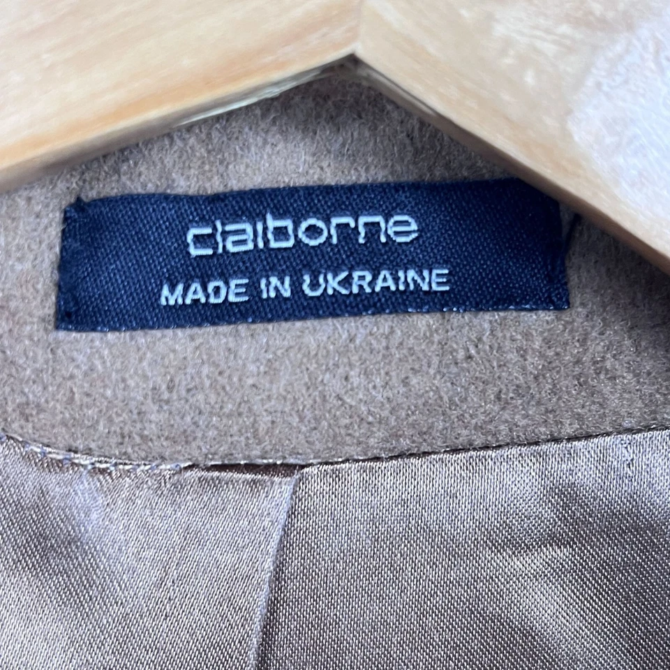 Chaquetón Largo Claiborne 80% Lana Camel Talla 42S Hecho en Ucrania Foto 3 de 4