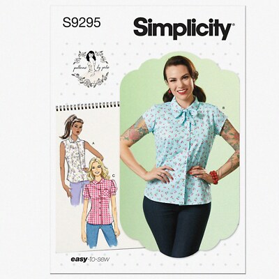 EasyBreeze Button-Up Top Pattern, Code 9295, Sizes 14-22, White