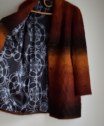 Desigual Christian Lacroix Ombre Coat Size 44 Alpaca Wool Blend Overcoat - Picture 5 of 12