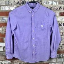 Chaps Ralph Lauren Custom Fit Button Up Dress Shirt Purple Men's Size XL