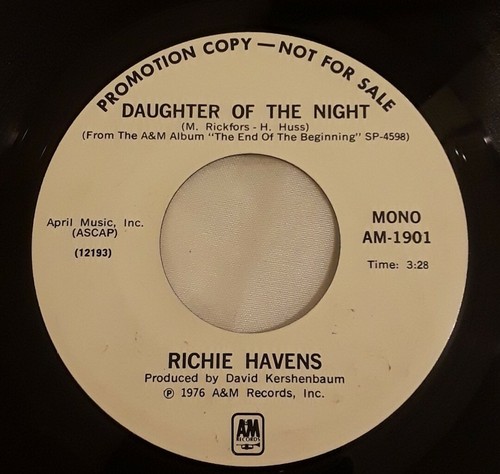 Richie Havens - Daughter of the Night - Vinyl 7"45 RPM US NM PROMO 1976 - Bild 2 von 6