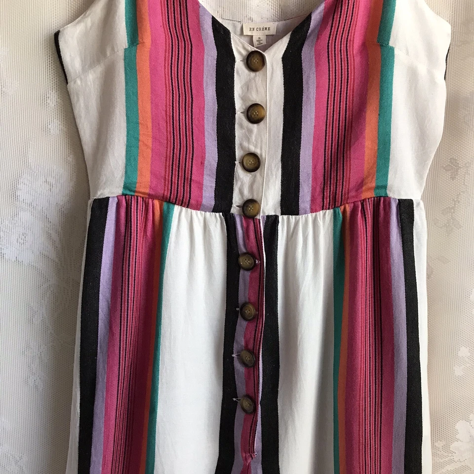 En Creme Rayas Rosa Blanco Correa de Espagueti Pantalones Mono Bolsillos Mujer S Nuevo con Etiquetas Foto 4 de 4