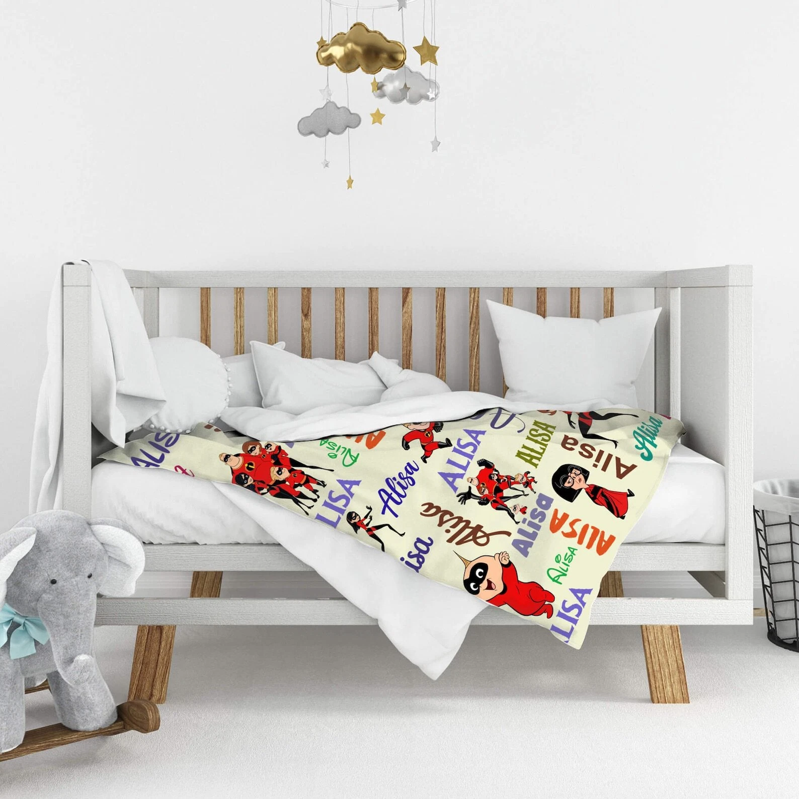 Personalized Disney Pixar The Incredibles Blanket, Custom Name Disney Incredible