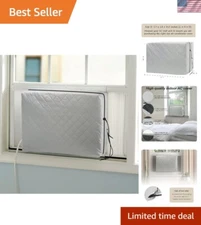 Energy-Saving Indoor Air Conditioner Cover with Drawstring - 17x13x3.5 in Grey