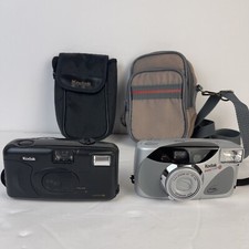 Kodak 35mm Film Cameras Lot Of 2 KE85 And KB10 With Cases Untested As Is Vintage