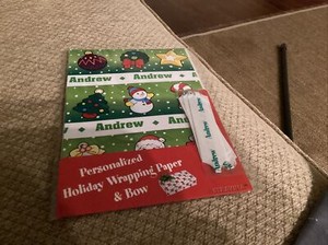 Andrew Name Personalized Gift Wrap NIP NOS (1) 26 X x40 Sheet W Pull Bow
