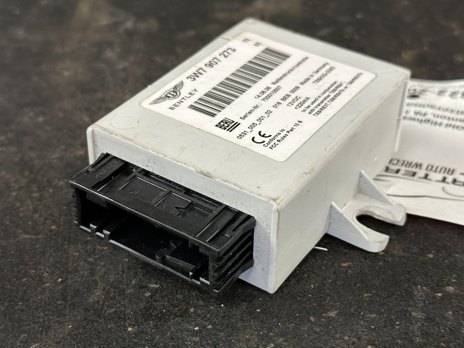 06-12 BENTLEY CONTINENTAL GT TIRE PRESSURE MONITOR MODULE TPMS ID 3W7907273