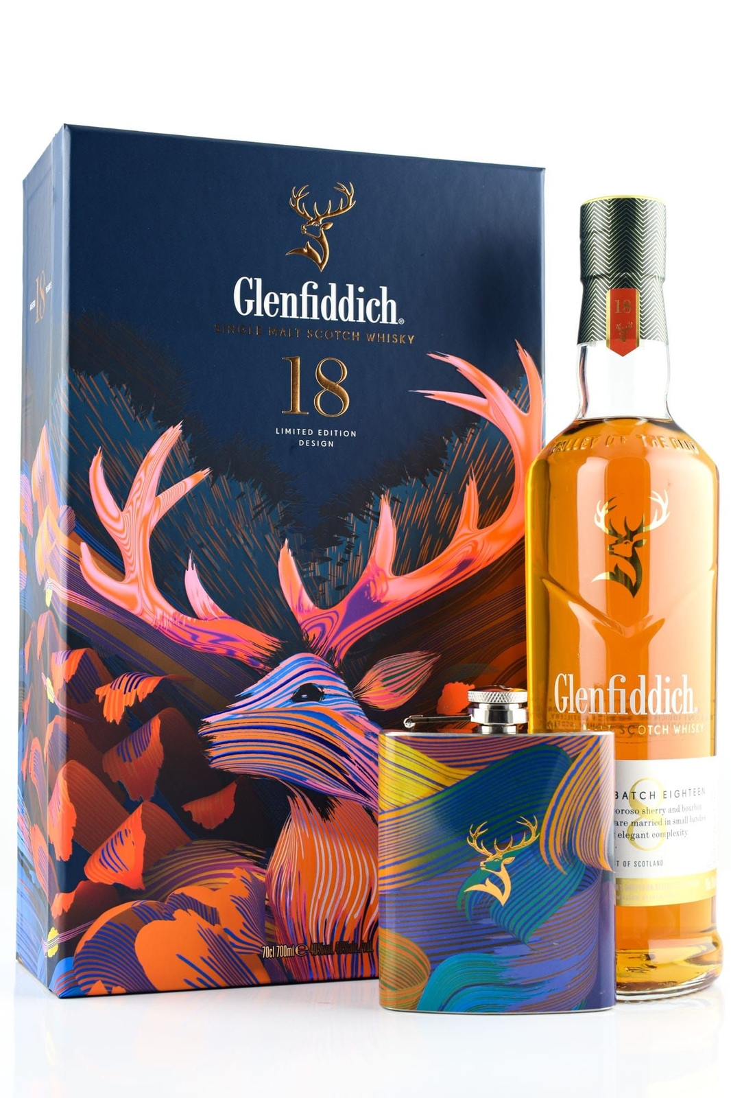 Glenfiddich - Single Malt Scotch whisky 18y Limited Edition Design 0,70 lt. + Bo