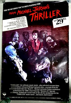 Michael Jackson's Thriller huge promo poster O.G.1984 Vestron