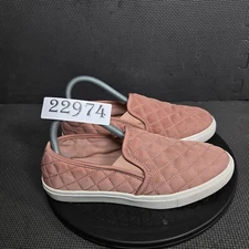 Time And Tru Memory Foam Quilted Shoes Womens Sz 8 Pink White Slip Ons