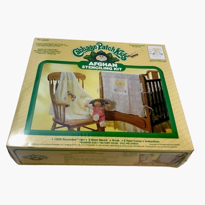 Cabbage Patch Kids Afghan Stenciling Easy To Crochet Kit VTG 80s My Little Girl