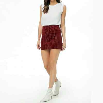 Forever 21 Corduroy A-Line Mini Skirt Womens Size Small Rust