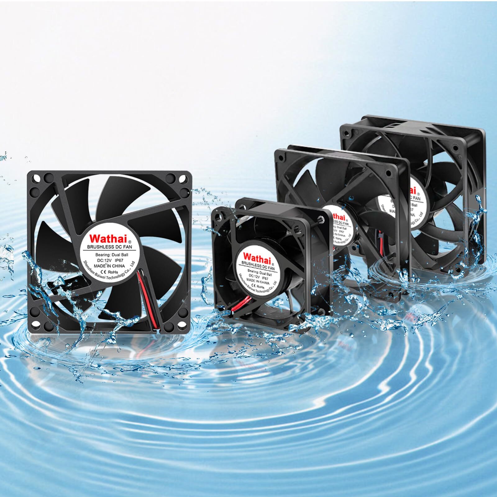 Ip67 Waterproof 80mm X 25mm 12v Cooling Dc Fan For Rv Fridge Exhaust Ventilation