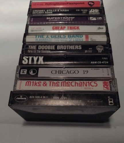 Classic Rock 10 Cassette Tape Lot-Rolling Stones,Styx, Cheap Trick,J.Geils Etc - Picture 3 of 4