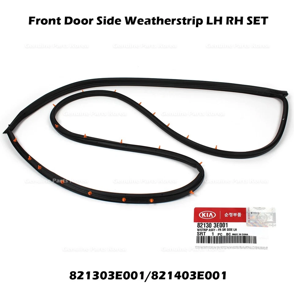 ⭐Genuino⭐ Juego de tiras de clima laterales de puerta delantera izquierda derecha para Kia Sorento Foto 3 de 4