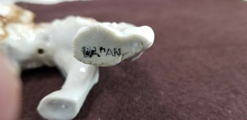 Vintage Porcelain Dog Figurine / Afghan / Made in Japan / About 4" Long 3" Tall - Picture 6 of 8