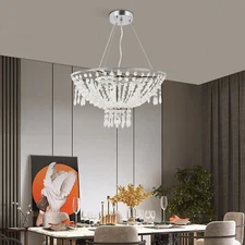 Luxury Foyer Crystal Chandelier Ceiling Hanging Pendant Light Vintage Lamp 110V