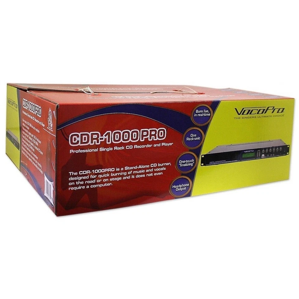 VOCOPRO CDR-1000 PRO Stand-Alone CDR/CDRW Rackmount Audio Recorder - Image 4 of 4