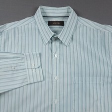 Tasso Elba Men's XL Button-Up Long Sleeve Dress Shirt Green Striped