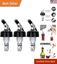 Set of 3 Automatic Measured Bottle Pourers - 1 oz Quick Shot Drink Dispenser