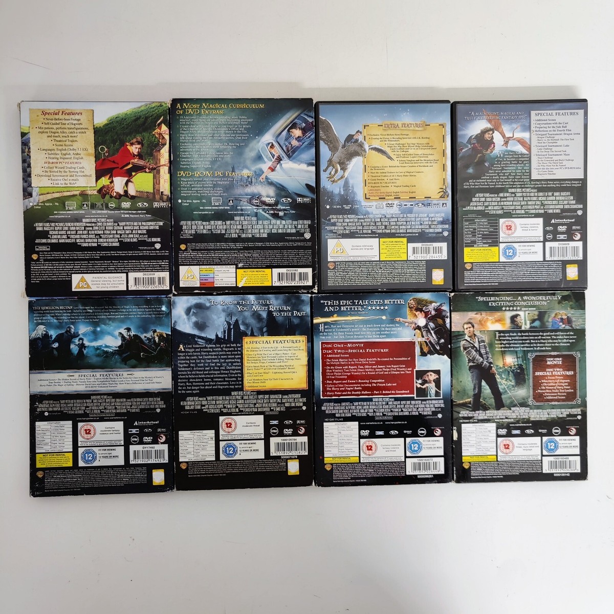 Harry Potter DVD Set 1-8 Complete Collection. All are 2 Disc