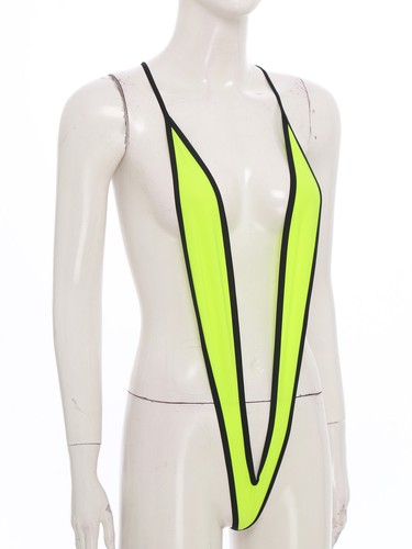 Women Sheer Mesh One Piece Swimsuit See Through Monokini High Cut Bodysuit Sexy - Picture 33 of 93