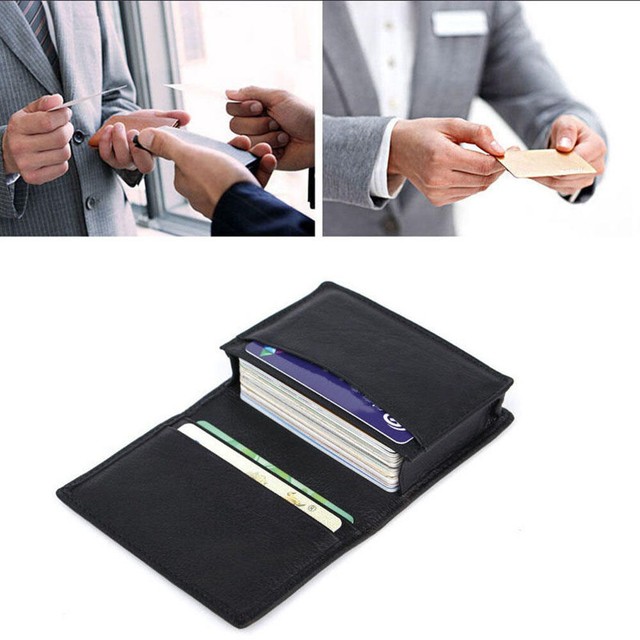 Men Women Bifold Leather Wallet Business Card Holder ID Credit Card Holder Purse Men Women Bifold Leather Wallet Business Card Holder ID Credit Card Holder Purse