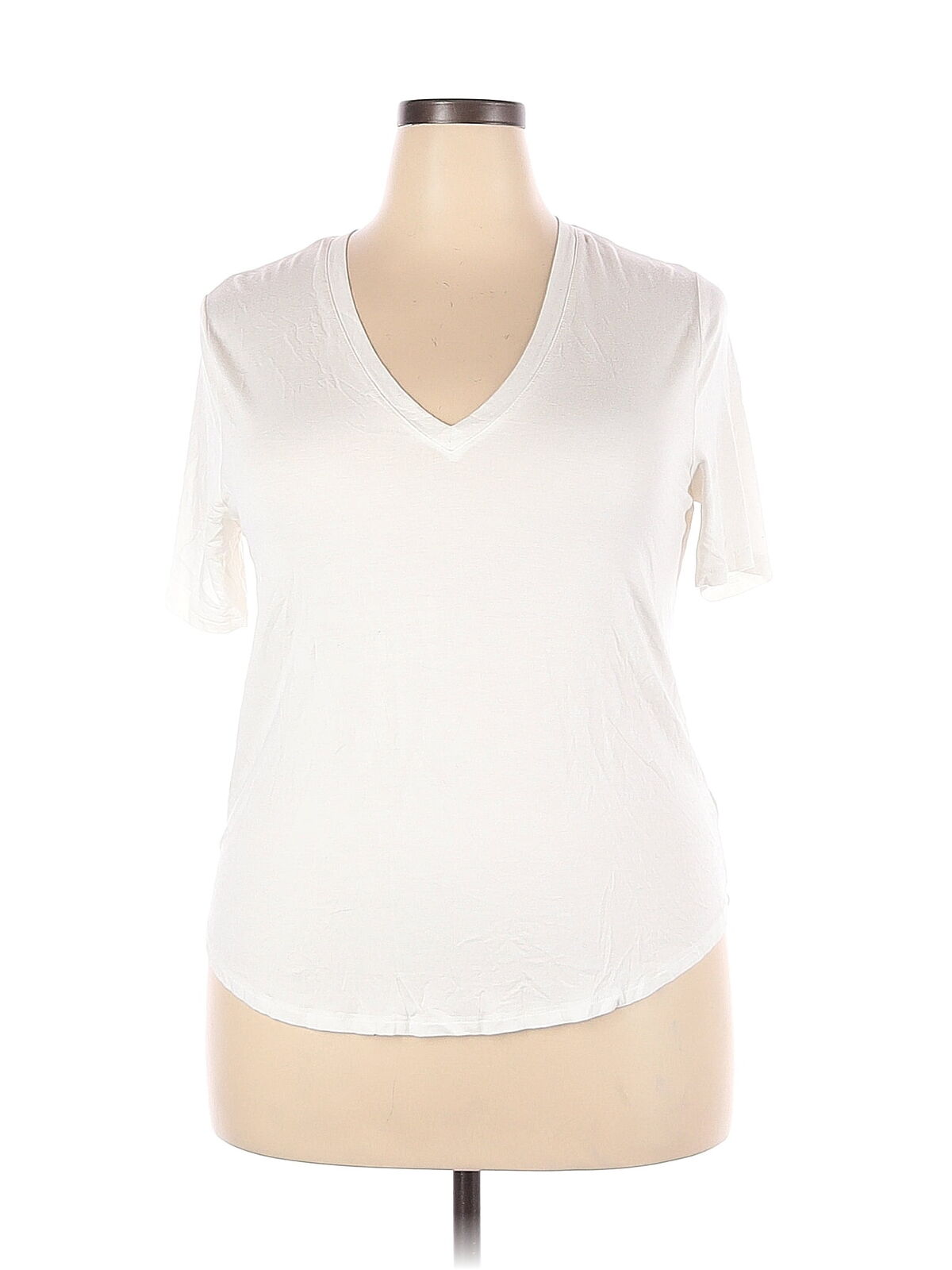 A New Day Women White Short Sleeve T-Shirt XXL - image 1