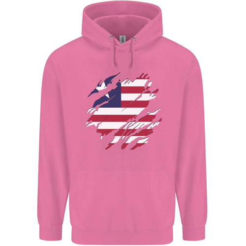 Torn Liberia Flag Liberian Day Football Childrens Kids Hoodie - Picture 61 of 76
