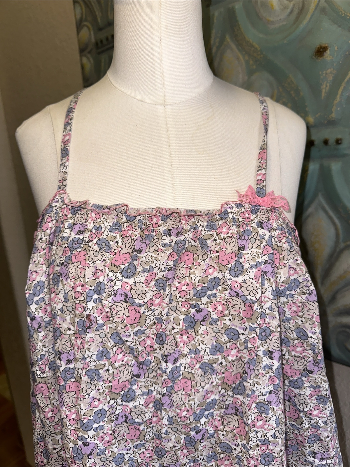 Women’s Plus Pretty Secrets Night Gown Midi Dress Floral Pink Blue Size 20 / 22 image 2