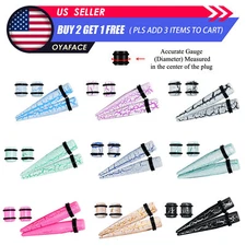 36Pcs 14G-00G Ear Stretching Kit Acrylic Tapers Plugs Tunnels Ear Expander Set